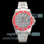 Super Replica Rolex DIW Submariner Parakeet Red Ceramic Bezel 3135 watch 